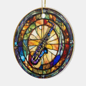 Saxophone Musikinstrument Keramik Ornament (Links)