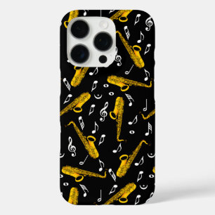 Saxophone Musiknote Pattern iPhone 16 Pro Hülle
