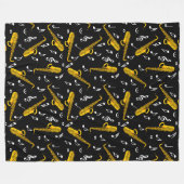 Saxophone Musiknote Pattern Fleecedecke (Vorderseite (Horizontal))