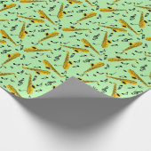 Saxophone Musiknote Pattern Geschenkpapier (Ecke)