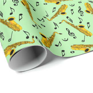 Saxophone Musiknote Pattern Geschenkpapier