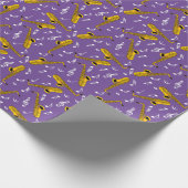Saxophone Musiknote Pattern Geschenkpapier (Ecke)