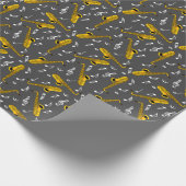 Saxophone Musiknote Pattern Geschenkpapier (Ecke)