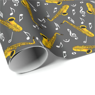Saxophone Musiknote Pattern Geschenkpapier