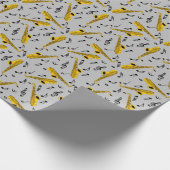 Saxophone Musiknote Pattern Geschenkpapier (Ecke)