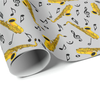 Saxophone Musiknote Pattern Geschenkpapier