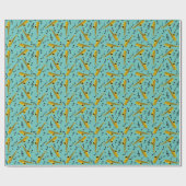 Saxophone Musiknote Pattern Geschenkpapier (Flach)