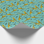 Saxophone Musiknote Pattern Geschenkpapier (Ecke)