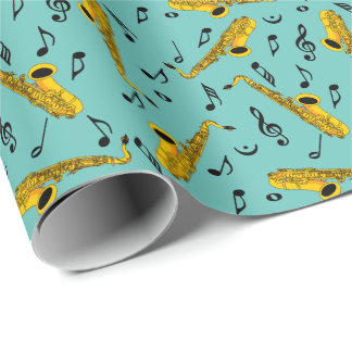 Saxophone Musiknote Pattern Geschenkpapier
