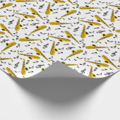 Saxophone Musiknote Pattern Geschenkpapier (Ecke)