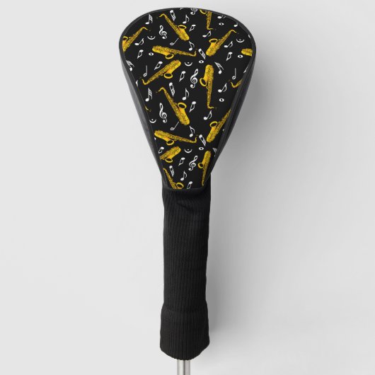 Saxophone Musiknote Pattern Golf Headcover (Vorderseite)