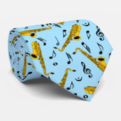 Saxophone Musiknote Pattern Krawatte (Gerollt)