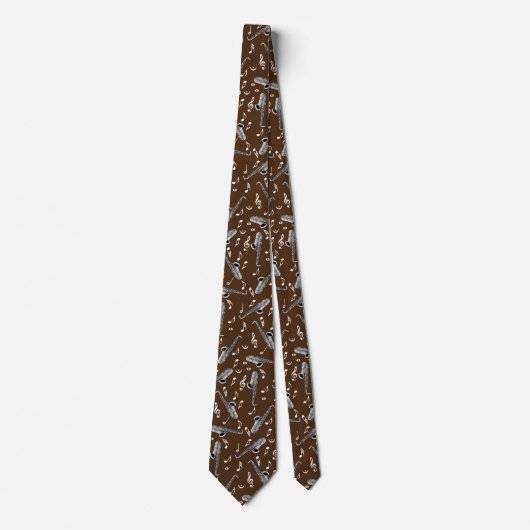 Saxophone Musiknote Pattern Krawatte (Vorderseite)