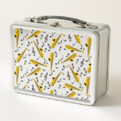 Saxophone Musiknote Pattern Metall Brotdose (Vorderseite)