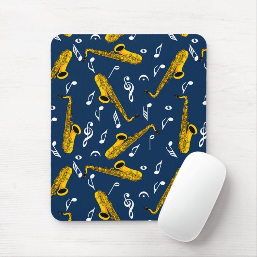 Saxophone Musiknote Pattern Mousepad (Mit Mouse)