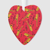 Saxophone Musiknote Pattern Ornament (Vorderseite)