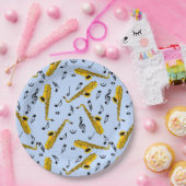 Saxophone Musiknote Pattern Pappteller (Party)