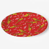 Saxophone Musiknote Pattern Pappteller (Schrägansicht)