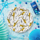 Saxophone Musiknote Pattern Pappteller (Party)