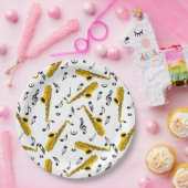 Saxophone Musiknote Pattern Pappteller (Party)