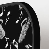 Saxophone Musiknote Pattern Pickleball Schläger (Linke Seite)