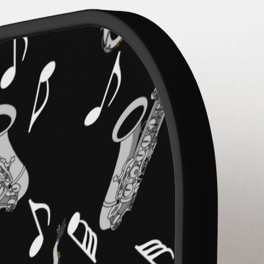 Saxophone Musiknote Pattern Pickleball Schläger (Linke Seite)