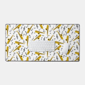 Saxophone Musiknote Pattern Schreibtischunterlage (Tastatur & Maus)