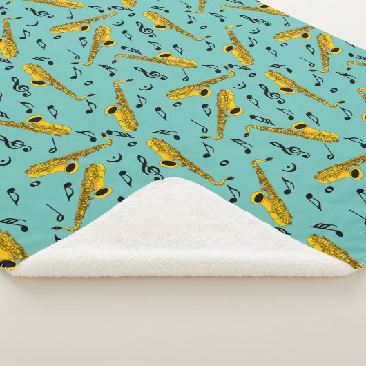 Saxophone Musiknote Pattern Sherpadecke (3/4)