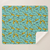 Saxophone Musiknote Pattern Sherpadecke (Vorderseite (Horizontal))