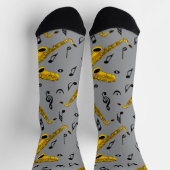 Saxophone Musiknote Pattern Socken (Oben)