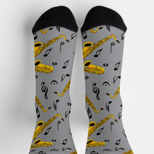 Saxophone Musiknote Pattern Socken (Oben)