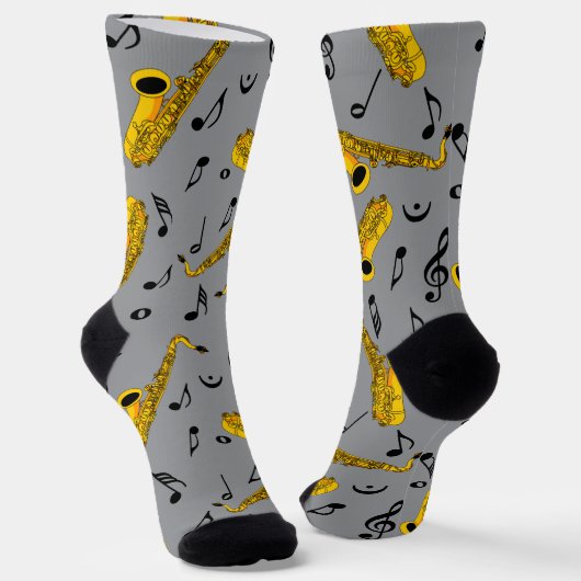 Saxophone Musiknote Pattern Socken (Gewinkelt)