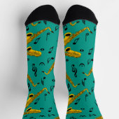Saxophone Musiknote Pattern Socken (Oben)