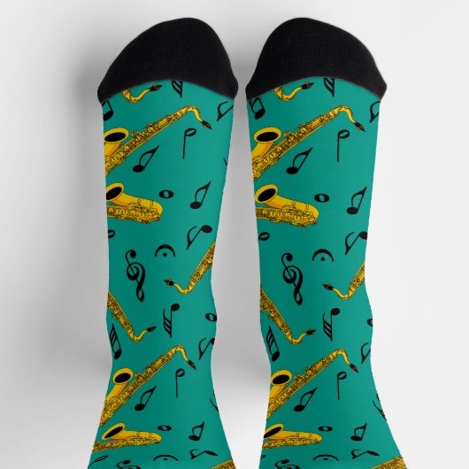 Saxophone Musiknote Pattern Socken (Oben)