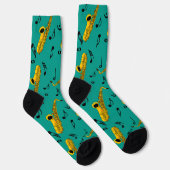 Saxophone Musiknote Pattern Socken (Rechts)