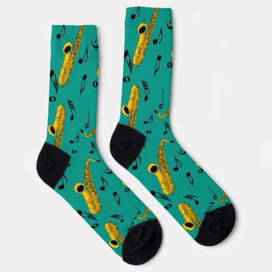 Saxophone Musiknote Pattern Socken (Rechts)