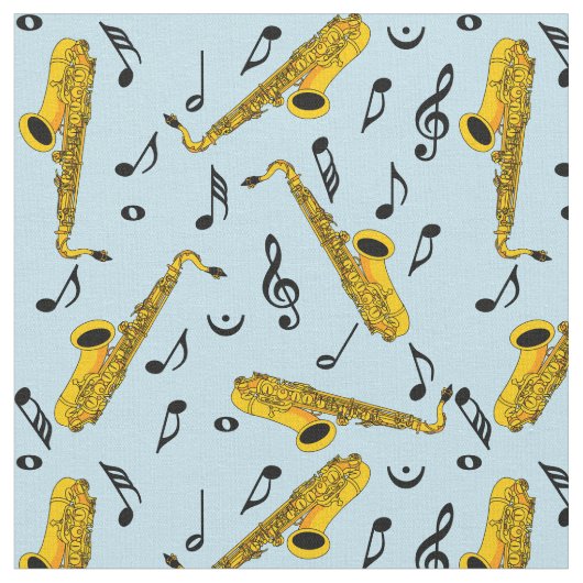 Saxophone Musiknote Pattern Stoff (Nahaufnahme)