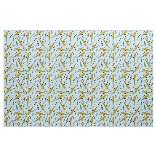 Saxophone Musiknote Pattern Stoff (Fat Quarter (45,7 x 55,9 cm))