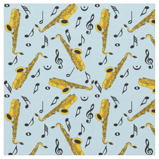 Saxophone Musiknote Pattern Stoff (Nahaufnahme)