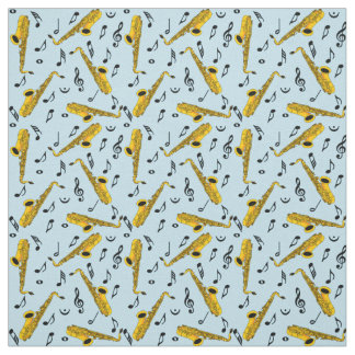 Saxophone Musiknote Pattern Stoff