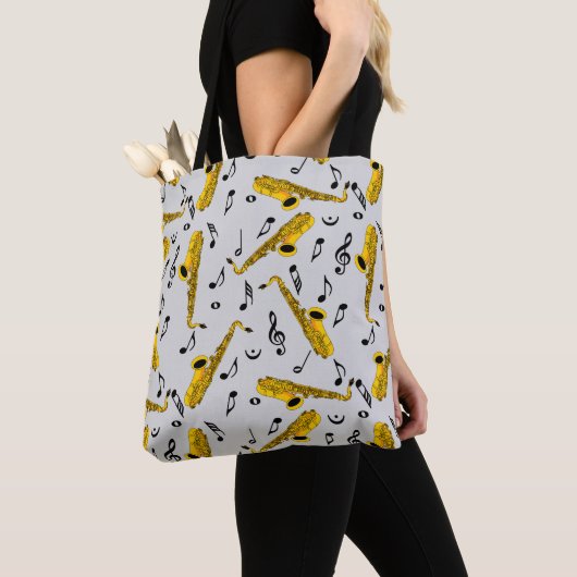 Saxophone Musiknote Pattern Tasche (Von Nahem)