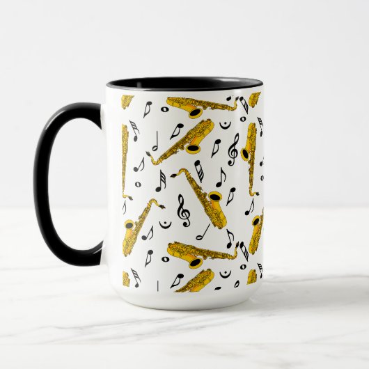 Saxophone Musiknote Pattern Tasse (Links)