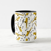 Saxophone Musiknote Pattern Tasse (Vorderseite Links)