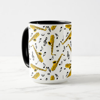 Saxophone Musiknote Pattern Tasse