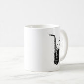 Saxophone-Musiknoten-Geschenk Kaffeetasse (VorderseiteRechts)
