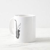 Saxophone-Musiknoten-Geschenk Kaffeetasse (Vorderseite Links)