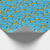 Saxophone Musiknoten Wrapping Paper Geschenkpapier (Ecke)