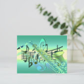 Saxophone Pastel Abstract Design Postkarte (Stehend Vorderseite)
