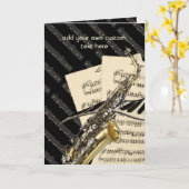 Saxophone & Piano Music Design Personalized Karte (Gelbe Blume)
