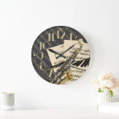 Saxophone & Piano Music Große Wanduhr (Zuhause)